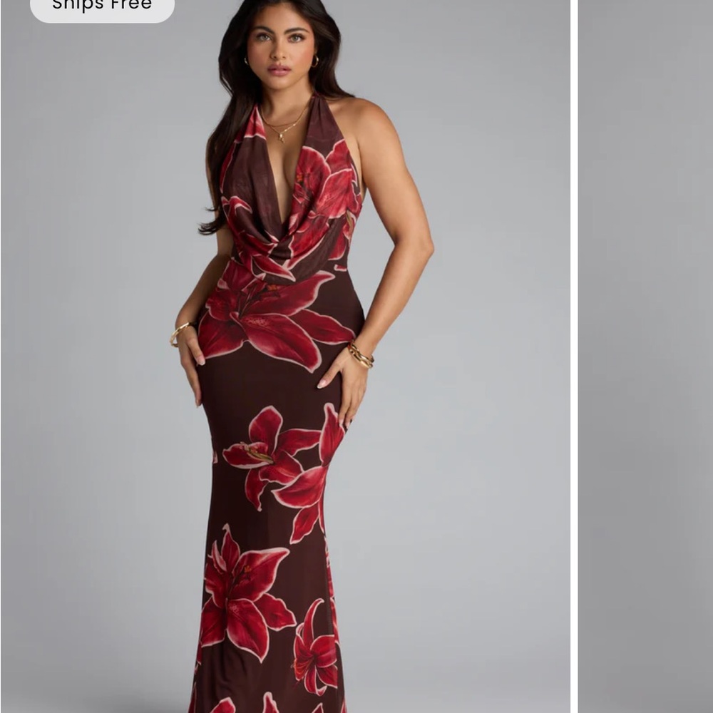 Floral Halter Maxi Dress